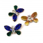 Butterfly Rhinestone Button ~ Blue Emerald*