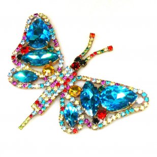 Large Glamorous Butterfly ~ Aqua Multicolor*