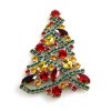 Zig-Zag Xmas Tree Brooch 7cm ~ Topaz Red Green*