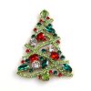 Zig-Zag Xmas Tree Brooch 7cm ~ Red Green Clear*