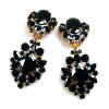 Aztec Sun Earrings Clips ~ Black