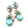 Fountain Earrings for Pierced Ears ~ Pastel Tones with Aqua