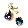 Tearsdrops Earrings Clips ~ Vitrail Clear*