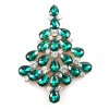 Xmas Teardrops Tree Brooch 10cm ~ Emerald Clear*