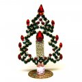 Tree with Candle Decoration 10cm ~ Emerald Red*