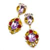 Alchemy Glam Earrings Pierced ~ Extra Violet Topaz Red*