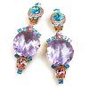 Taj Mahal Earrings Clips ~ Violet Multicolor