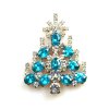 Xmas Tree Brooch #05 ~ Aqua Clear*