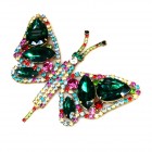 Large Glamorous Butterfly ~ Emerald Multicolor*