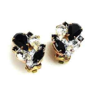 Artemis Earrings Clips ~ Clear Black*