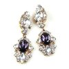 Crystal Gate Pierced Earrings ~ Silver Purple