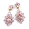 Emotion Lace Earrings Clips ~ Pink