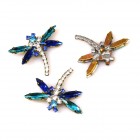 Dragonfly Rhinestone Button ~ Blue*