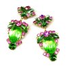 Déjà vu Clips Earrings ~ Extra Green with Pink*