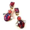 Florence Earrings Clips ~ Extra Fuchsia*