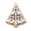 Xmas Tree Brooch #09 ~ AB Clear Crystal*