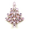 Xmas Teardrops Tree Brooch 10cm ~ Pink Clear*