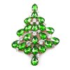 Xmas Teardrops Tree Brooch 10cm ~ Green Clear*