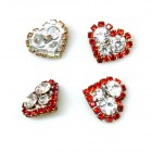 Heart Rhinestone Button*