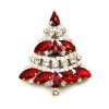 Xmas Tree Brooch #09 ~ Red Clear*