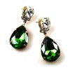 Tearsdrops Earrings Pierced ~ Green Clear*