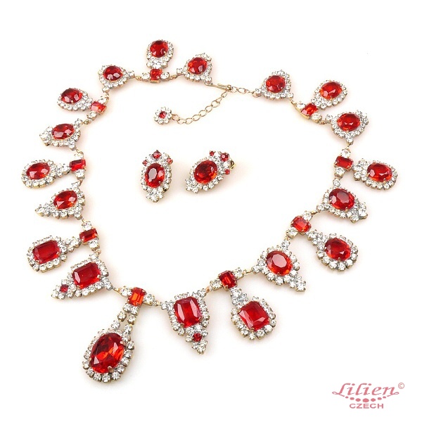 Red rhinestone jewelry on sale sets