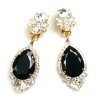 Tears Clips-on Earrings ~ Crystal Black