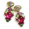 Mythique Extra Clips-on Earrings ~ Fuchsia Green