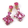 Savannah Earrings Clips ~ Fuchsia