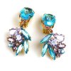 Close to Heaven Clips Earrings ~ Violet Aqua