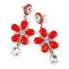 Flowers Earrings Pierced ~ Red