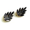 Leafs Earrings with Clips ~ Black*