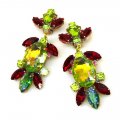 Iris Grande Clips Earrings ~ Extra Lime with Red*