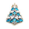 Xmas Tree Brooch #02 ~ Aqua Clear*