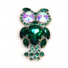 Owl Pin Medium ~ Emerald*