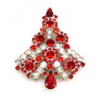 Xmas Tree Brooch #13 ~ Red Clear*