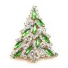 Navette Xmas Tree Brooch ~ Green Clear*