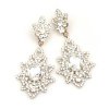 Emotion Lace Earrings Pierced ~ Clear Crystal