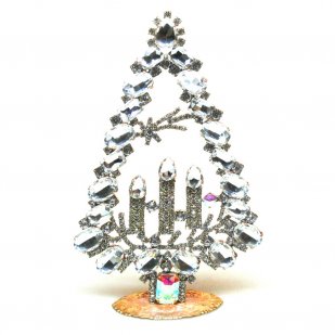 Tree with Three Candles Decoration 17cm ~ Clear Crystal*