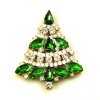 Xmas Tree Brooch #09 ~ Green Clear*