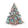 Navette Xmas Tree Brooch ~ Aqua Clear*