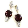 Taj Mahal Earrings Pierced ~ Clear with Silver Ruby Red*