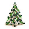 Navette Xmas Tree Brooch ~ Green Emerald Clear*