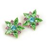 True Love Earrings Clips ~ Green and Pastel Colors